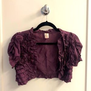 Purple Ruffled Bolero Jacket